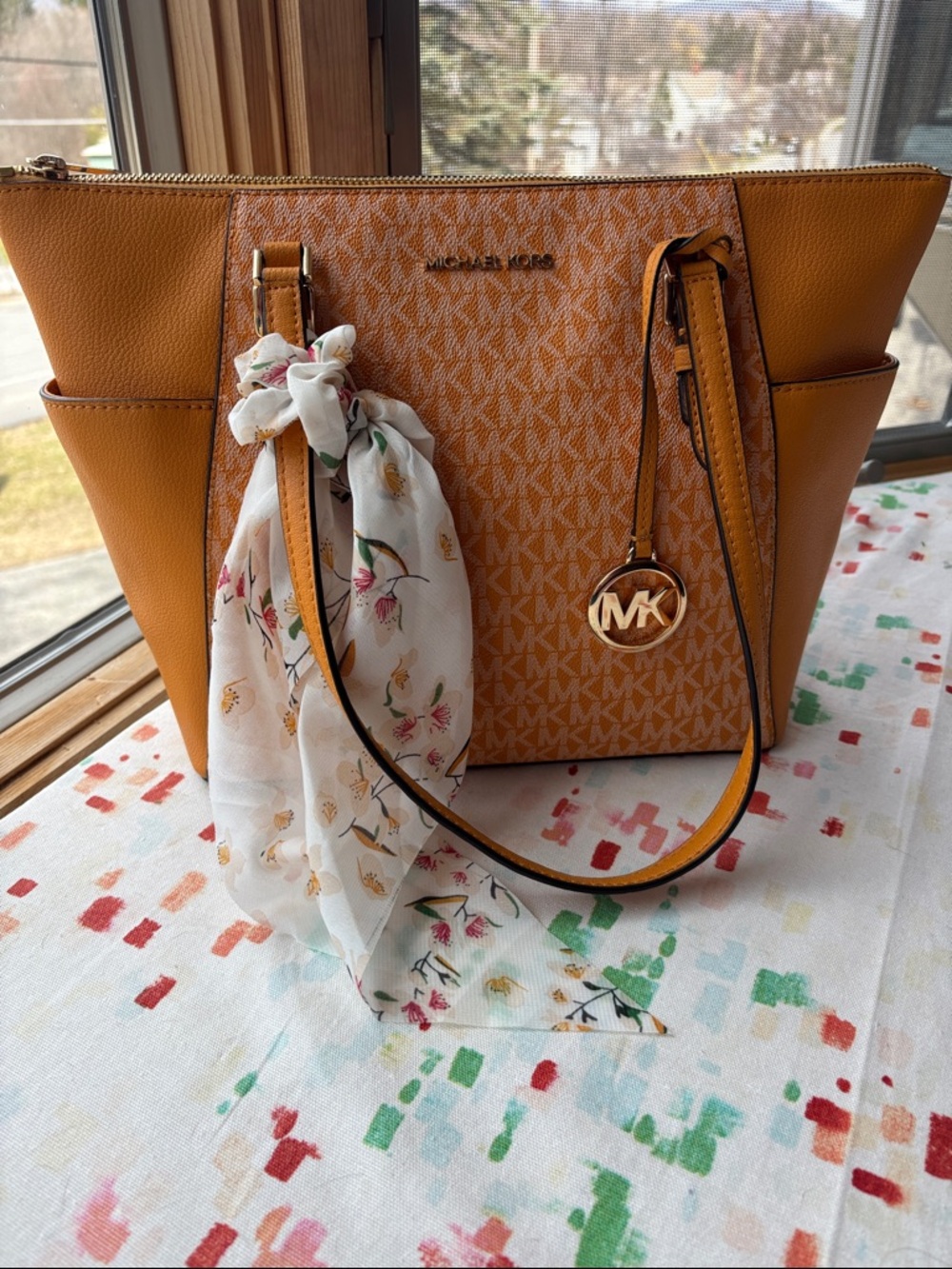 Michael Kors Mustard Yellow Signature Tote - Picture 5 of 13